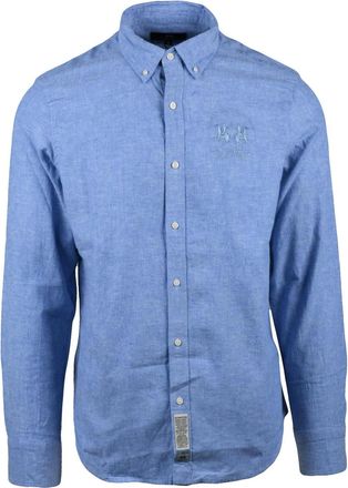 La Martina Light Blue Cotton Linen Shirt