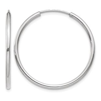 Diamond2Deal 14k Gold 1.20mm Polished Endless Tube Hoop Earrings