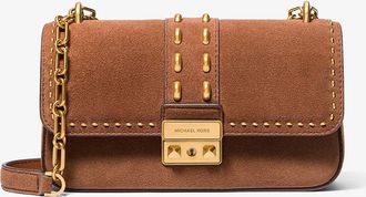 Michael Kors Tribeca Small Studded Suede Shoulder Bag