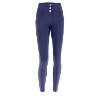 Freddy Leggings FREDDY Leggings WRUP4MC001ORG, Damen, Gr. XL, EURO, blau (mood indigo), Obermaterial: 81% Baumwolle CO. 19% Elasthan EL., Hosen Leggings