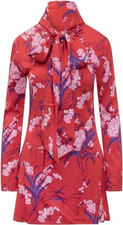 Des_Phemmes DES Phemmes, Kleedjes, Dames, Roze, S, Bloemenprint Mini Jurk met Strik