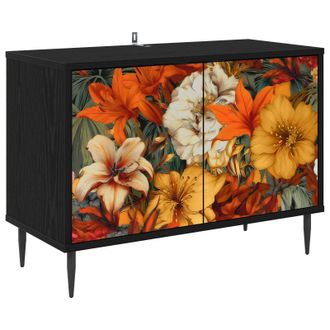 vidaXL Mueble De Tv Gennep 69 X 33 X 50,5 Cm Roble Negro Vidaxl