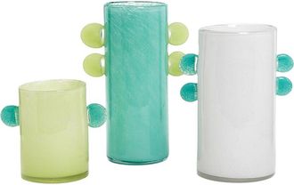 Tozai Home Twos Company Colored Art Glass Vase With Colored Accents