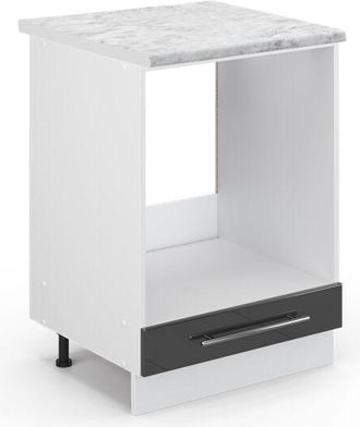 Vicco Armario Para Horno Empotrado Fame-line, Antracita Alto Brillo, 60 Cm, Et M&aacute;rmol, Vicco