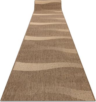 RugsX Rugsx - Alfombra De Pasillo Sizal Floorlux Modelo 20212 Color Caf&eacute;/color Ma&iacute;z 70 Cm Beige 70x1050 Cm