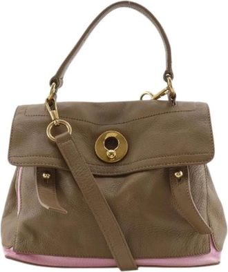 Saint Laurent Pre-owned Muse Two Leather Canvas 2way Bag - Dames - Vintage Handtas - Bruin - ONE Size - Leer - Vintage