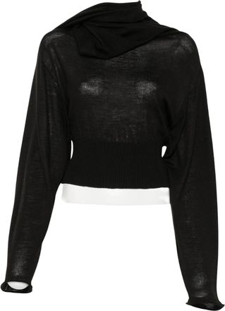 Rick Owens Scarf Cropped Asymmetrical Top