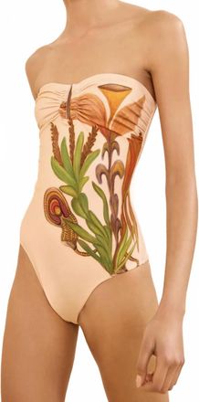 Ulla Johnson Montery Strapless Maillot One-Piece In Inner Nature