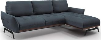 CXL by Christian Lacroix 4-Sitzer Designer Ecksofa Olivier mit Bettfunktion, Strukturstoff Blau