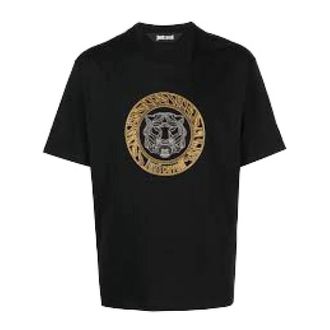 Just Cavalli T-Shirts, male, Black, Size: 2XL T-shirt