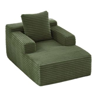 Urban Meuble Butaca lounge de terciopelo de pana verde