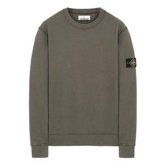 Stone Island Garment Dyed Crew Sweatshirt Dark Green 731563020-V0059