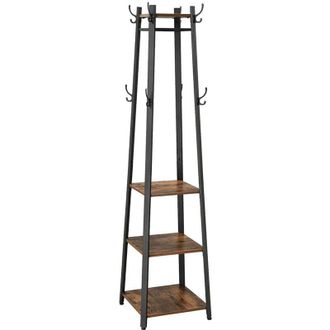 Vasagle Perchero con estantes de 3 niveles, ganchos y barras - H180 cm