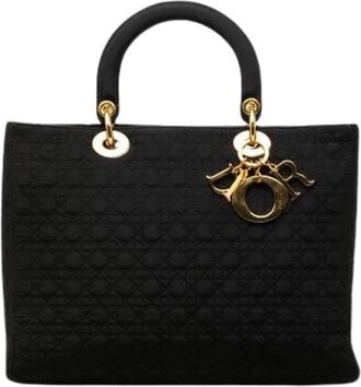 Dior Pre-owned Lady Quilted Nylon Handbag - Dames - Vintage Handtas - Zwart - ONE Size - Nylon - Vintage