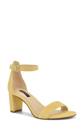 Nine West Pruce Ankle Strap Sandal in Light Yellow Suede at Nordstrom, Size 6.5