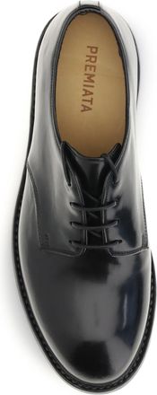 Premiata Mens Lace-Up Shoes Black Leather Upper: Calf Flat