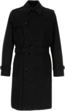 Burberry Trench Coats, male, Black, Size: L Black Jacket for Men Stylish