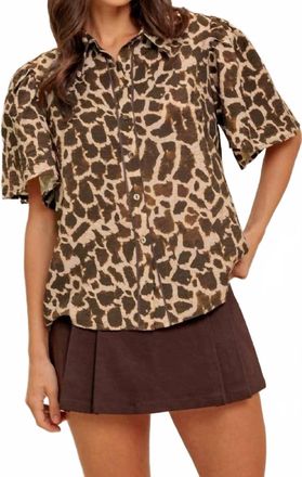 Flying Tomato Printed Woven Top In Leopard