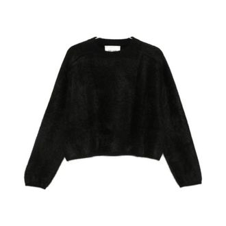 Soft Goat Jersey de cuello redondo - Knitwear - Mujer - Negro - XS