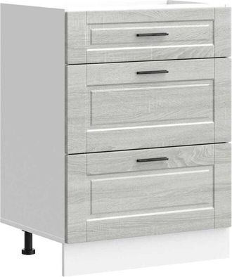 vidaXL Vidaxl - Kitchen Base Cabinet Porto Grey Sonoma Engineered Wood