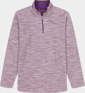 Robert Graham Mens Heathered Knit Quarter-Zip Sweater