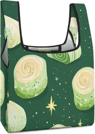 Generic Cake Roll Reusable Shopping Bags Lightweight Foldable Grocery Bag Polyester Washable Tote Bag