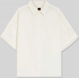 Boss Orange by Hugo Boss BOSS Orange Regular Fit Bluse aus Leinen-Viskose-Mix Modell BISENAS in Offwhite, Gr&ouml;&szlig;e 38