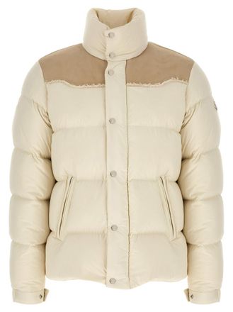 Moncler Beige Quilted Mock Collar Jacket