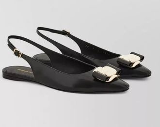 Ferragamo leather flat slingback ballerina shoes