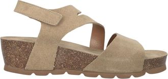 Notre-V Schoenen, Dames, Beige, 42 EU, Linnen, Platte Sandaal