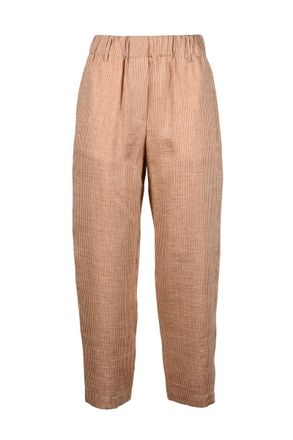 Alysi Linen Polyamide Chino Trousers - Red/Beige
