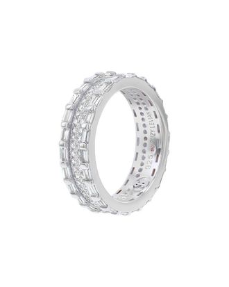 Suzy Levian Suzy Levian Silver Cz Baguette Framed Eternity Ring