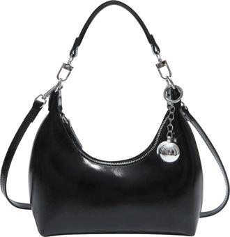 Generic Shoulder Bag PU Leather Crescent Handbag Hobo Crossbody Bag for Women (Black)