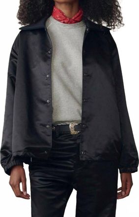 The Great. Satin Coaches Jacket In Black