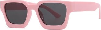 Generic Square Small Frame Men Sunglasses Outdoor Vacation Women Driving Sun Glasses(Pink)