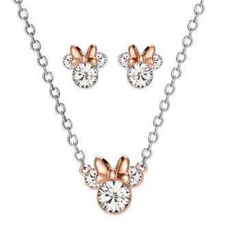 Disney Crystal Necklace and Matching Stud Earrings in Silver at Nordstrom