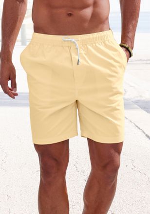 John Devin Shorts JOHN DEVIN Bermuda, Herren, Gr. XXL, N-Gr, gelb, Web, Obermaterial: 97% Baumwolle, 3% Elasthan, unifarben, regular fit kurz, Hosen Shorts, kurz