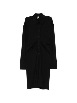 Toteme Black Shirt Collar Knee Length Dress