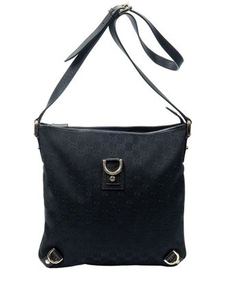 Gucci Black Monogrammed Canvas Abbey Crossbody (Authentic Pre-Loved)