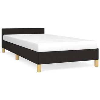 Berkfield Home Bed Frame with Headboard Black 90x190cm Single Fabric
