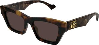 Gucci Gg 1753S Zonnebril - Dames - Zonnebrillen - Bruin - 53 MM - Nylon - Accessoires