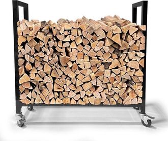 Quick-Star Quick-star - Kaminholzregal 65 X 25 X 65 Cm Mit Rollen Verzinkt Innen Und Aussen, Mobil Metall Brennholzregal Kaminholzlager Stapelhilfe Kaminholzunte