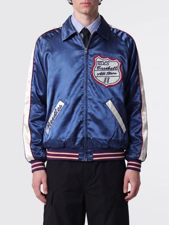 Needles Bomber varsity in raso con patch ricamati e chiusura a zip
