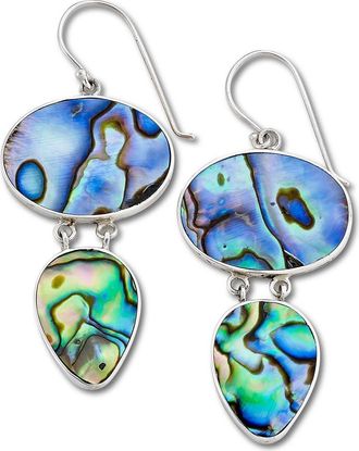 Samuel B. Sterling Silver Free Form Abalone Drop Earrings in Blue And Green at Nordstrom Rack