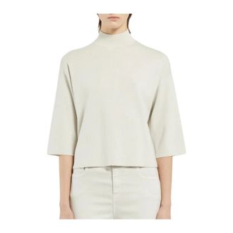 Marella Turtlenecks, female, White, XL, Wool Shirt Amedeo Style