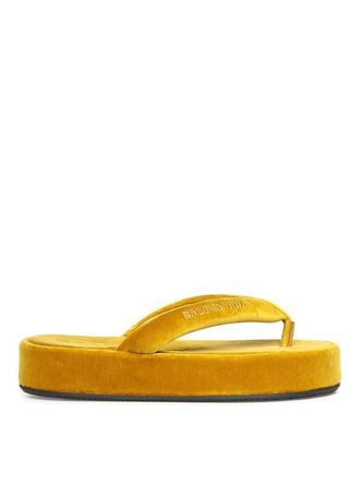 Balenciaga Jet Lag Velvet Flip-Flops