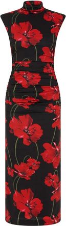 Rebecca Vallance Poppy Fields midi dress - Black