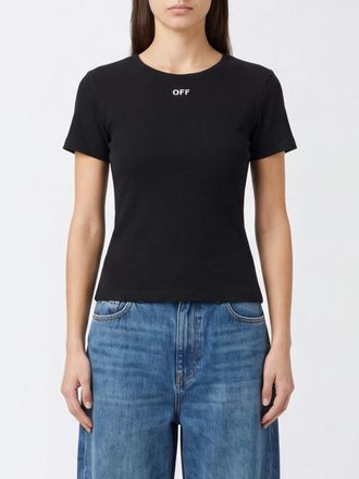 Off-white Slim Fit Stretch-Cotton T-Shirt with Contrasting Logo