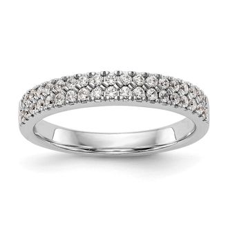 Diamond2Deal 14k White Gold Lab Grown Diamond Wedding Band Ring 0.38Ct Clarity- VS Color- G-H