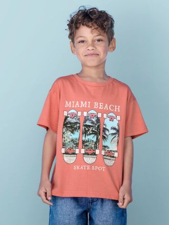 Vertbaudet Tee-shirt photoprint gar&ccedil;on corail